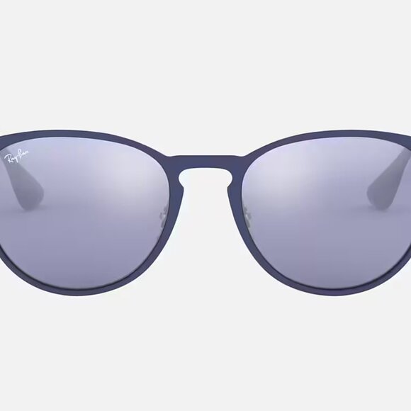 NEW Ray-Ban RB3539 Erika Metal Sunglasses Matte Blue/Blue Light Grey Mirror - Picture 7 of 16